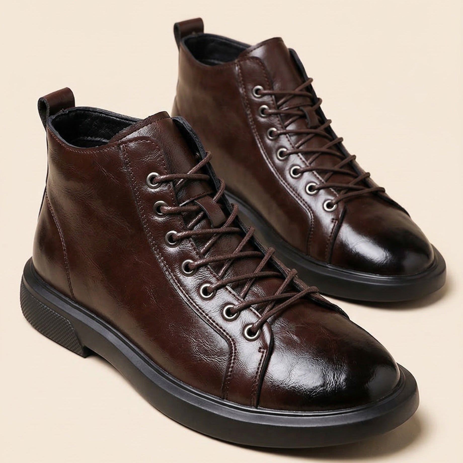 Chaussures À Lacets En Cuir Pour Hommes