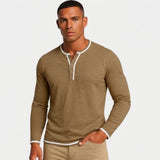 T-SHIRT HENLEY MANCHES LONGUES HOMME