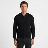 Cardigan Polo Zippé Côtelé Pour Homme