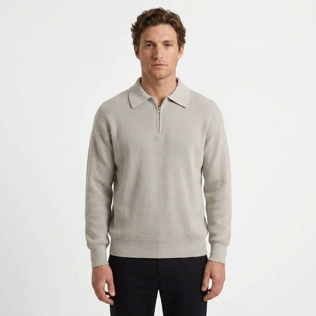 Pull À Col Montant Demi-Zippé