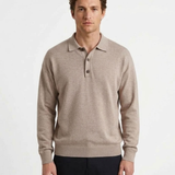 Polo Boutonné À Manches Longues Pour Homme