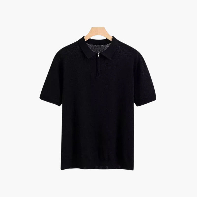 Celvoir | Polo Zippé En Maille Aérée Pour Hommes