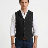 Gilet Ajusté À Motif Chevrons Pour Homme