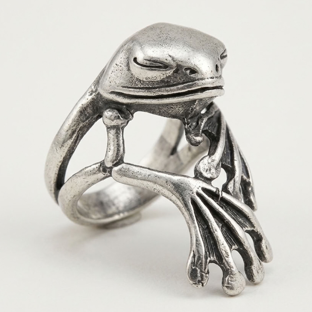 Bague Ajustable À Motif Grenouille Pour Homme