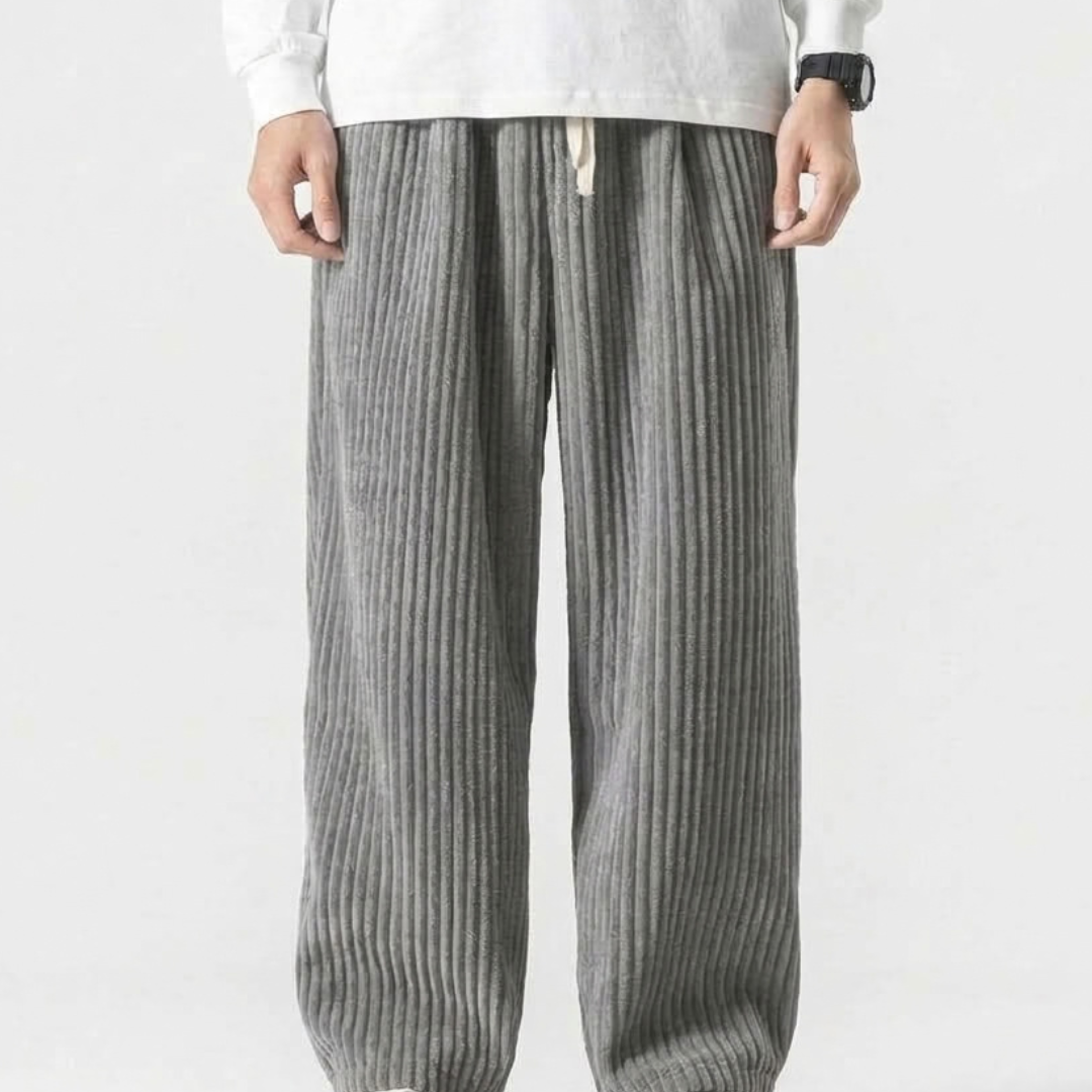Pantalon Large En Velours Côtelé Pour Hommes