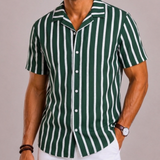 Celvoir | Chemise Rayée Avec Manches Courtes Pour Hommes