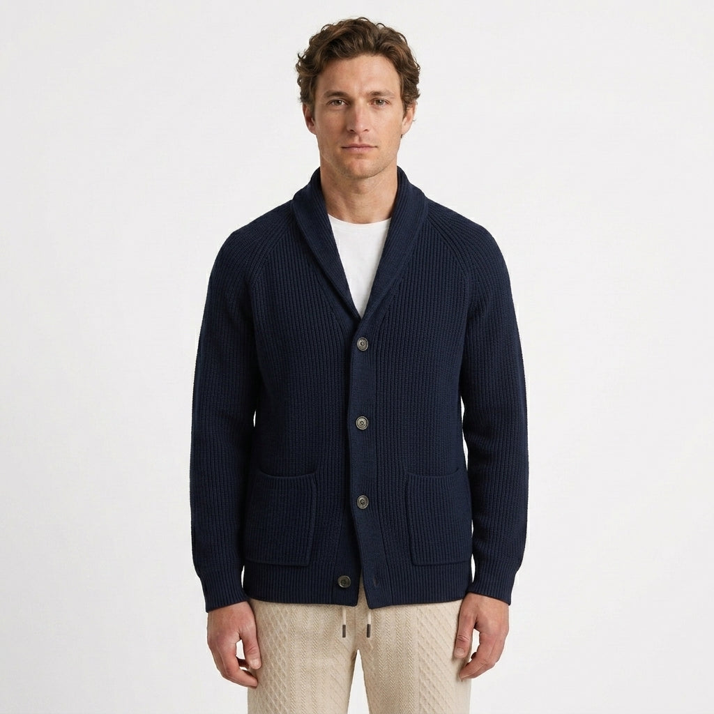 Cardigan Côtelé À Col Châle