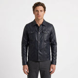 Veste Boutonnée En Similicuir Pour Hommes