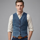 Celvoir | Pull Sans Manches Classique À Col V Pour Hommes