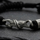 Bracelet Réglable En Cordon Et Argent Sterling Pour Hommes
