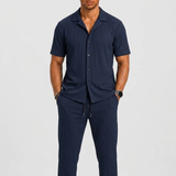 Celvoir | Ensemble Chemise Manches Courtes Avec Pantalon Pour Hommes
