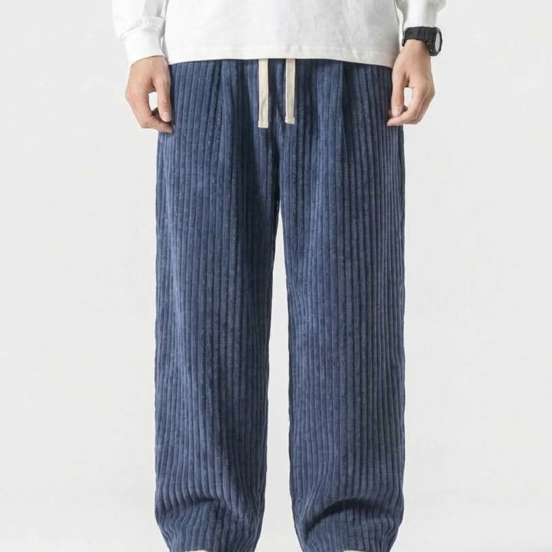 Pantalon Large En Velours Côtelé Pour Hommes