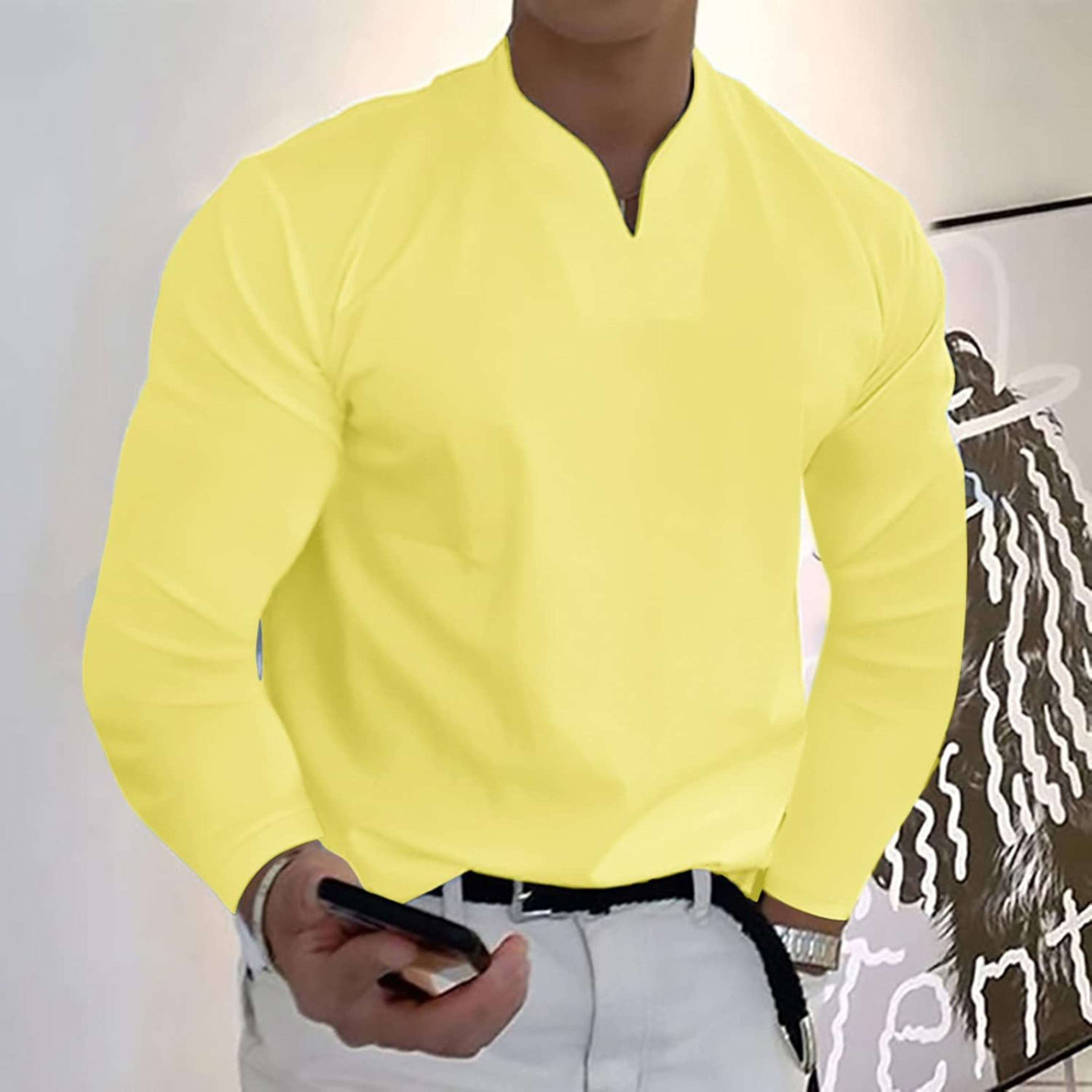 CELVOIR | POLO MANCHES LONGUES COL V POUR HOMME