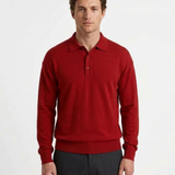Polo Boutonné À Manches Longues Pour Homme