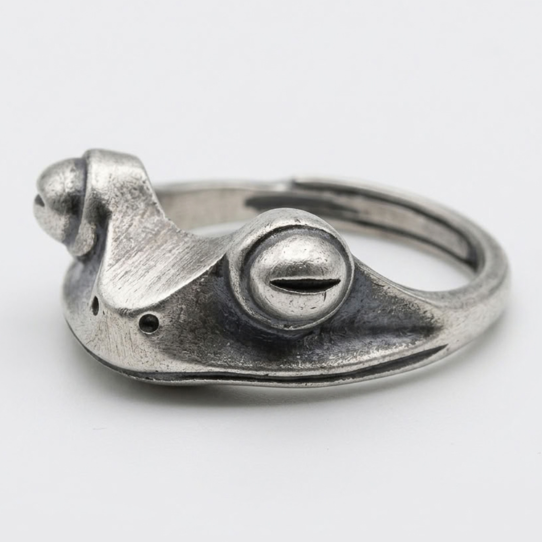 Bague Ajustable À Motif Grenouille Pour Homme