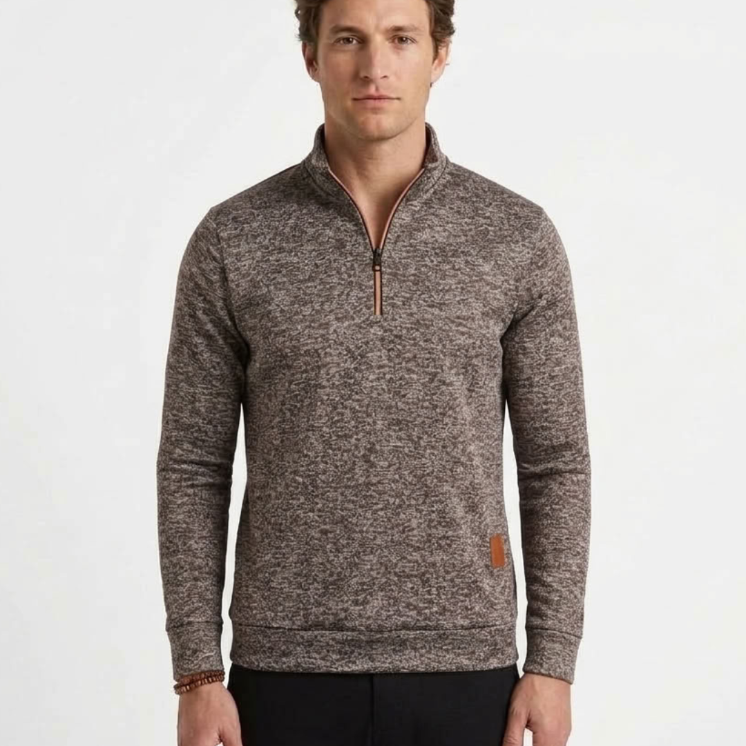 Pull À Col Zippé Et Manches Longues