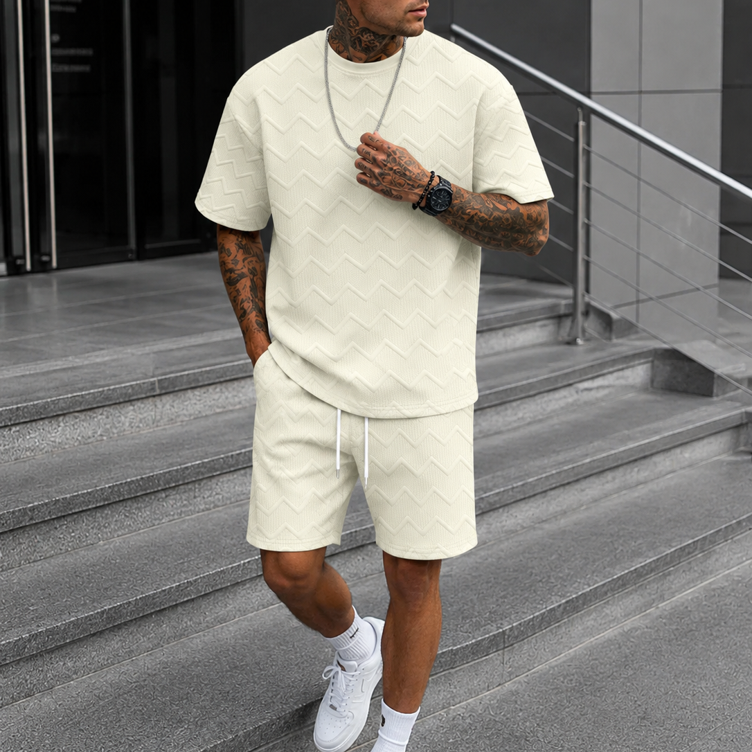 Ensemble T-Shirt Oversize Avec Short Pour Hommes
