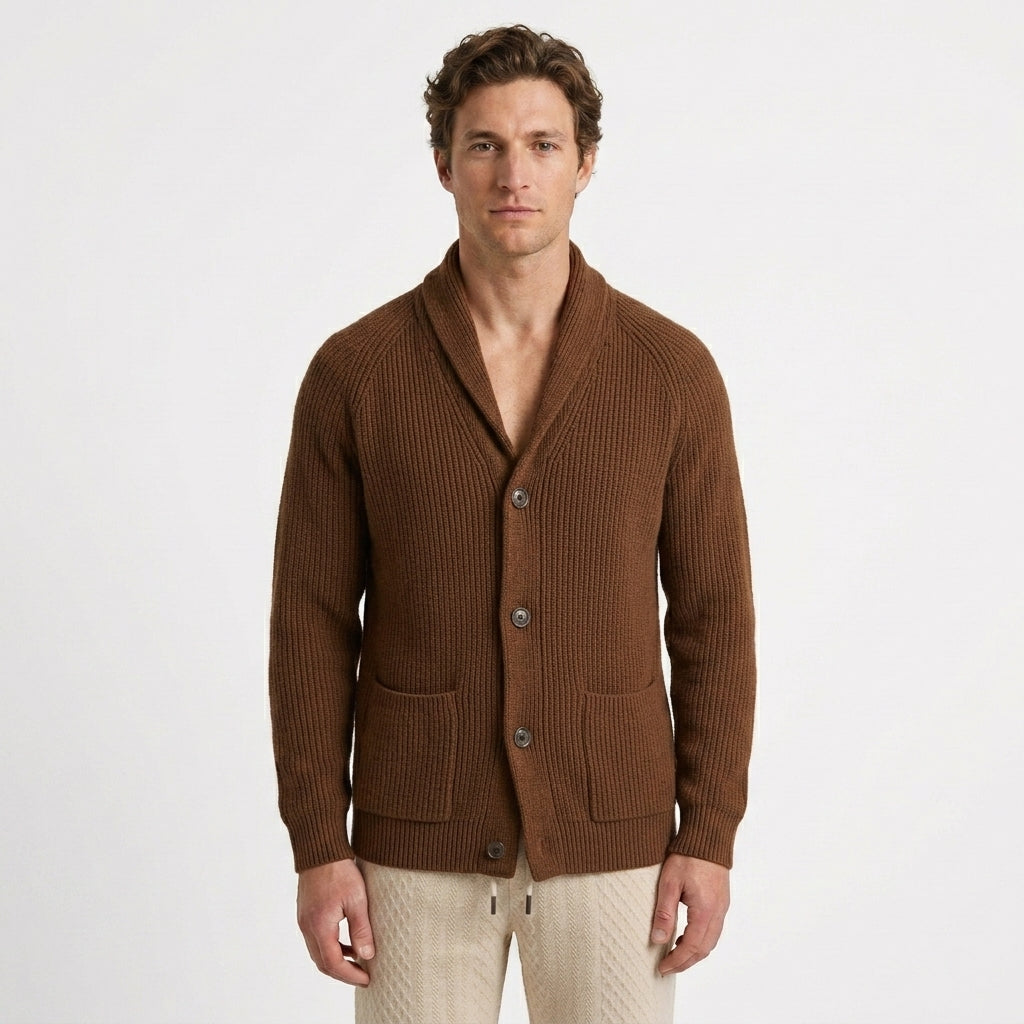 Cardigan Côtelé À Col Châle