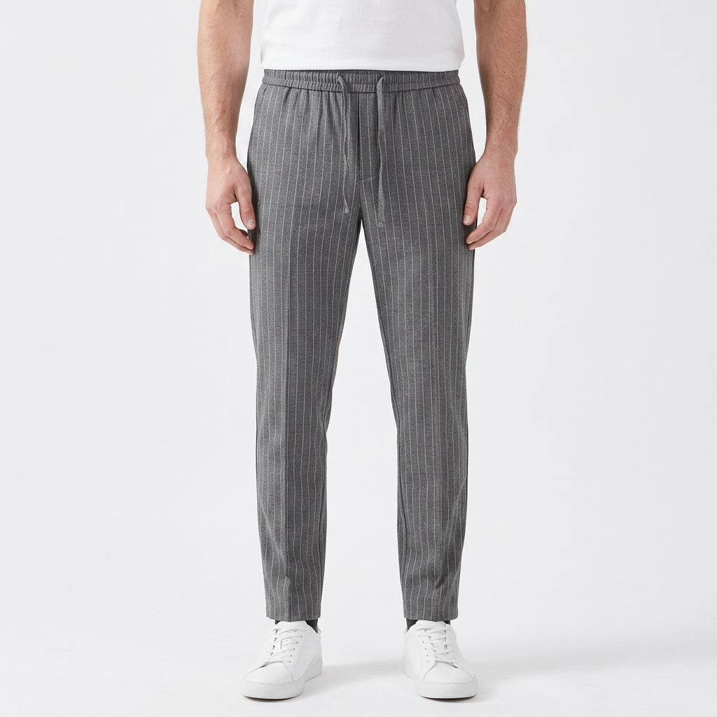 Pantalon Ajusté À Jambe Droite Et Cordon De Serrage