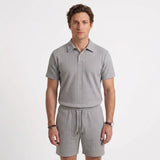 Ensemble Polo En Maille Texturée Et Short Pour Hommes