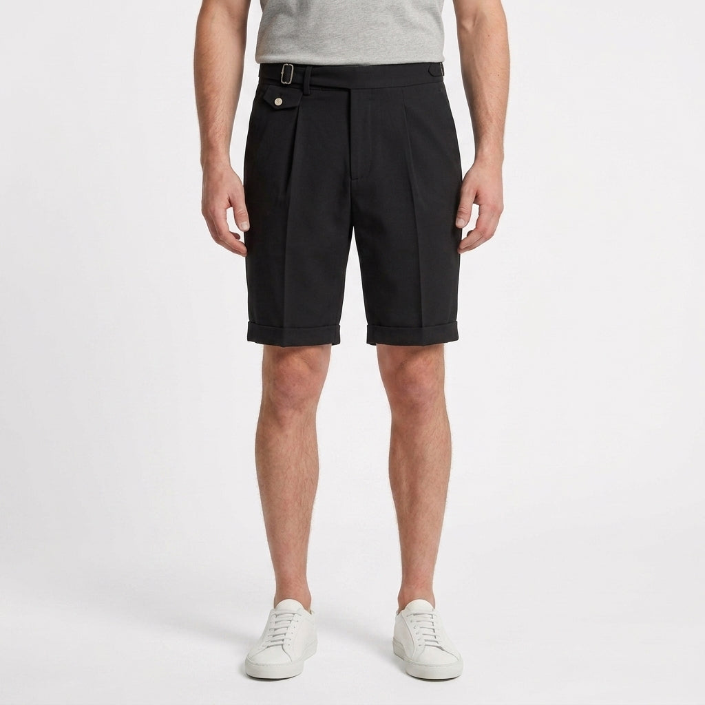 Short Ajusté À Empiècements Contrastés Et Ceinture