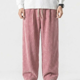 Pantalon Large En Velours Côtelé Pour Hommes