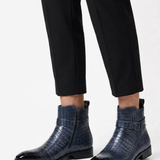 Bottines Mi-Hautes Texturées À Zip Latéral