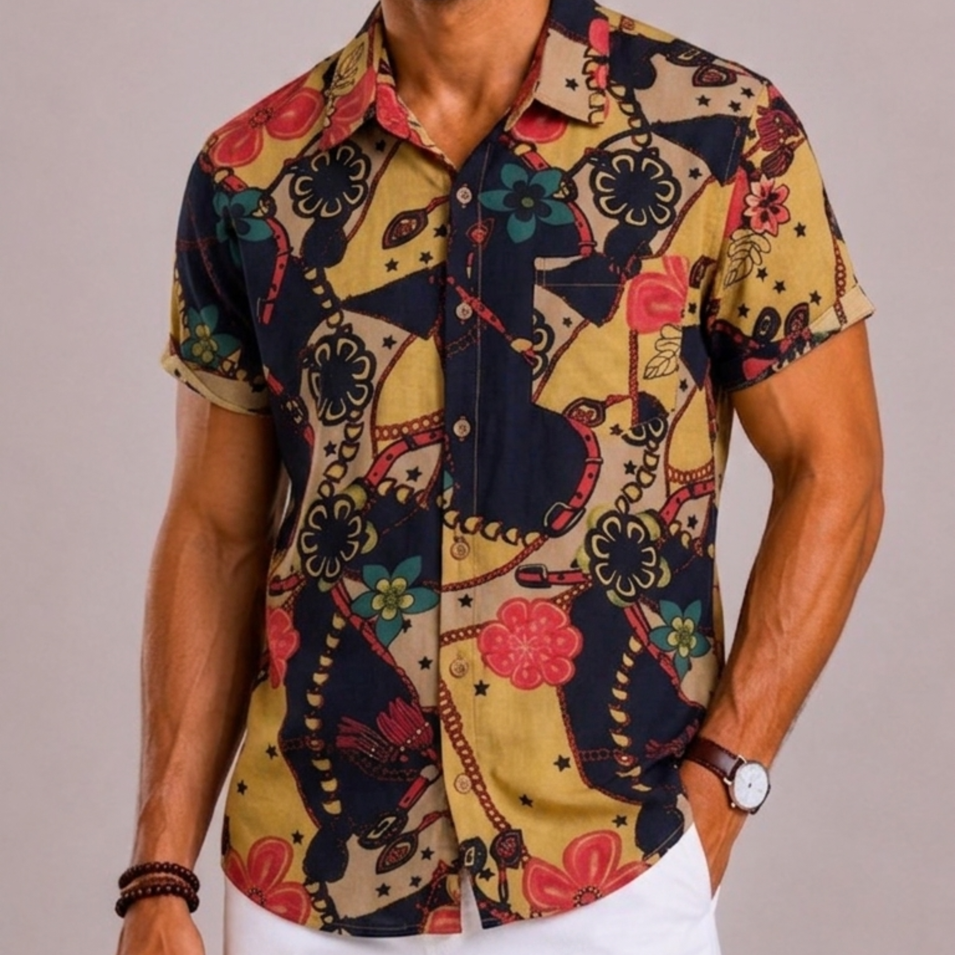 Celvoir | Chemise Fleurie Pour Hommes