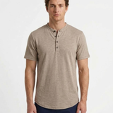 T-Shirt À Col Henley Pour Homme
