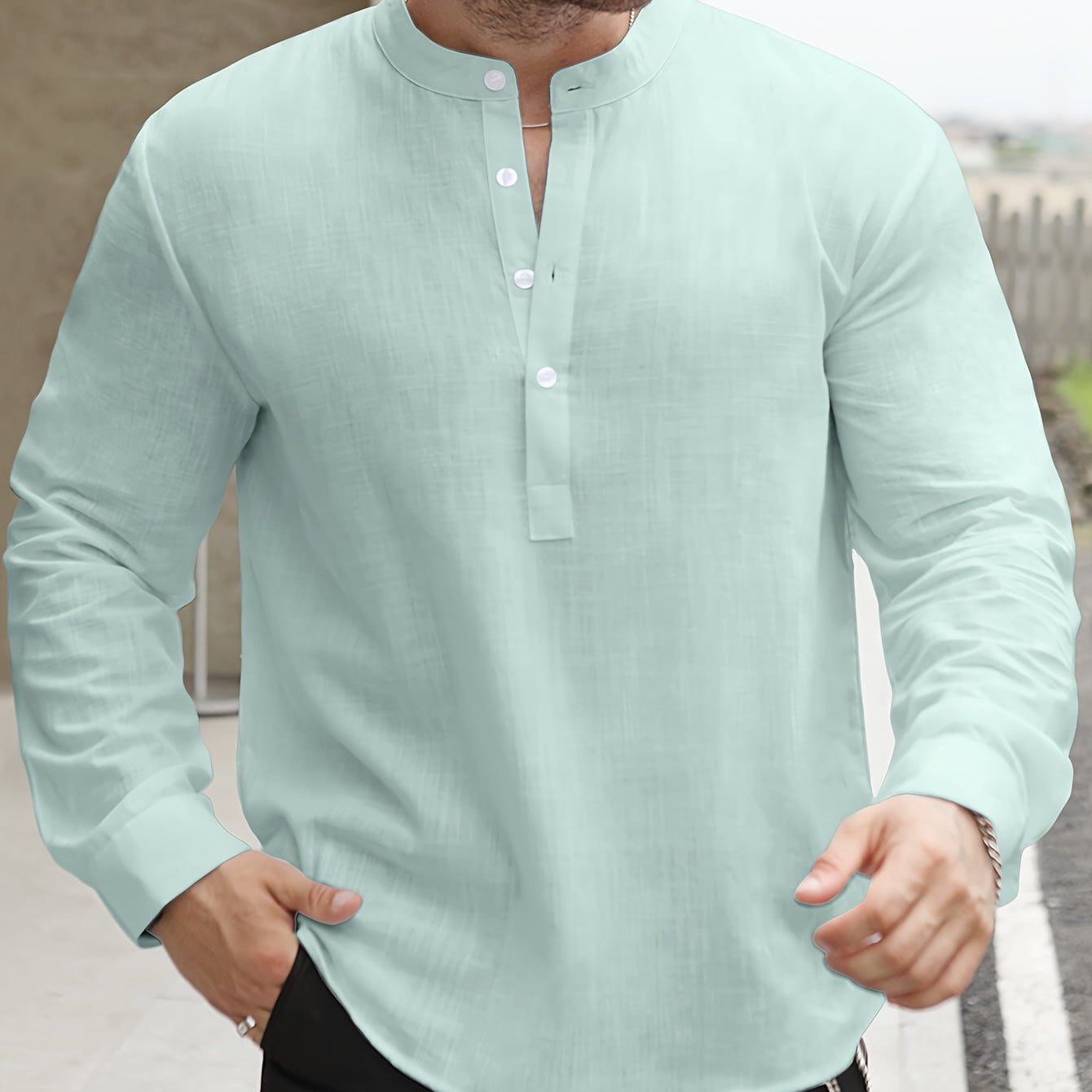 Celvoir | Chemise Ample Avec Col Bateau Pour Hommes