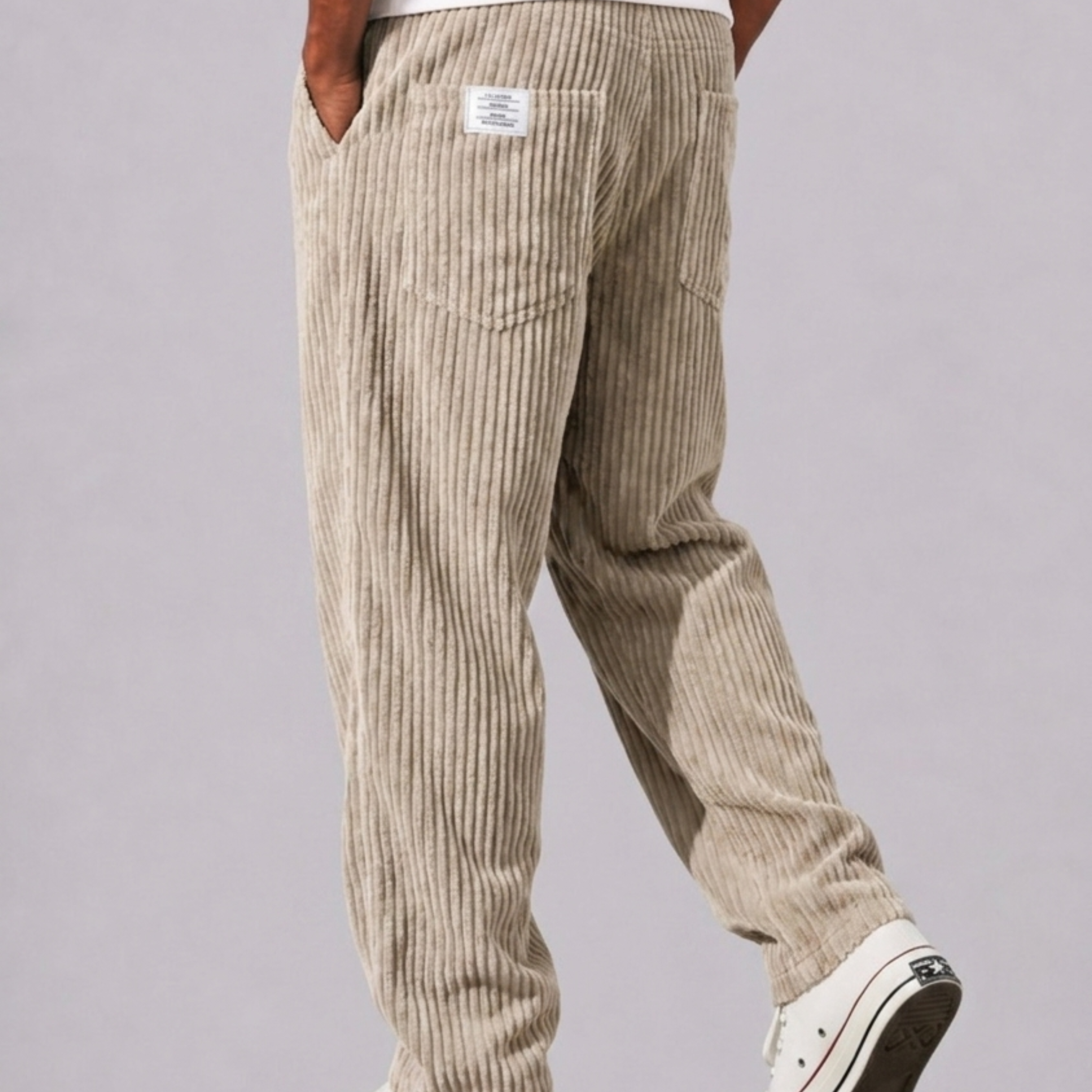 Celvoir | Pantalon En Velours Côtelé Avec Taille Élastique Pour Hommes