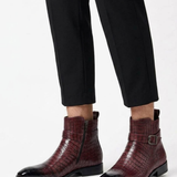Bottines Mi-Hautes Texturées À Zip Latéral