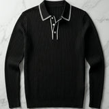 Celvoir | Polo Tricoté Côtelé Avec Col Classique Pour Hommes
