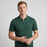 Celvoir | Polo À Col Zippé Avec Texture Verticale Pour Hommes