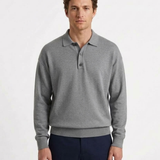 Polo Boutonné À Manches Longues Pour Homme