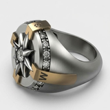 Bague Boussole Sertie De Pierres