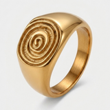 Bague À Emblème Spirale Doré