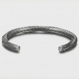 Bracelet Manchette Torsadé Gris