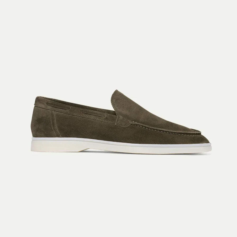 CELVOIR | MOCASSINS DAIM VERT OLIVE POUR HOMME