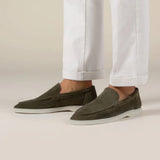 CELVOIR | MOCASSINS DAIM VERT OLIVE POUR HOMME