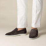 CELVOIR | MOCASSINS YACHT DAIM GRIS CHAUD POUR HOMME