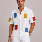 Celvoir | Chemise À Manches Courtes Patchwork Homme