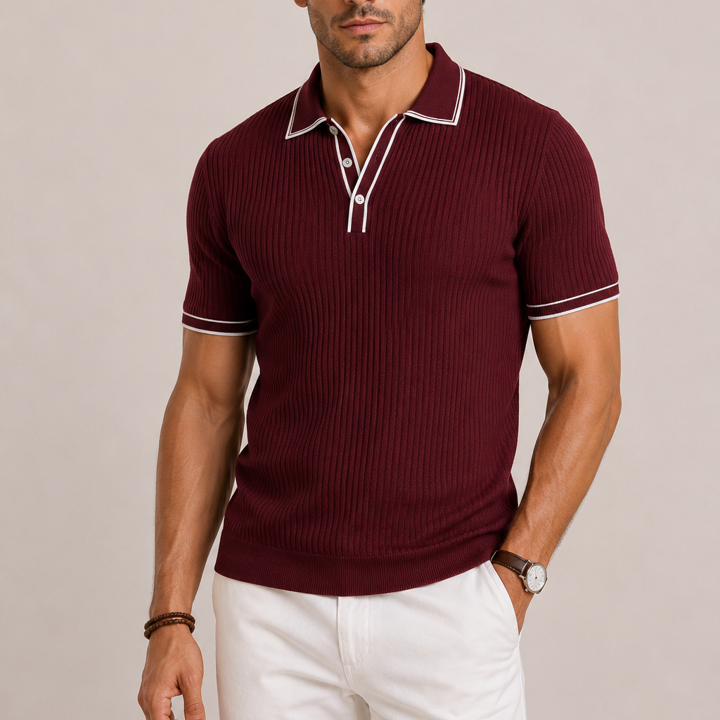 Celvoir | Polo Homme à Texture Côtelée