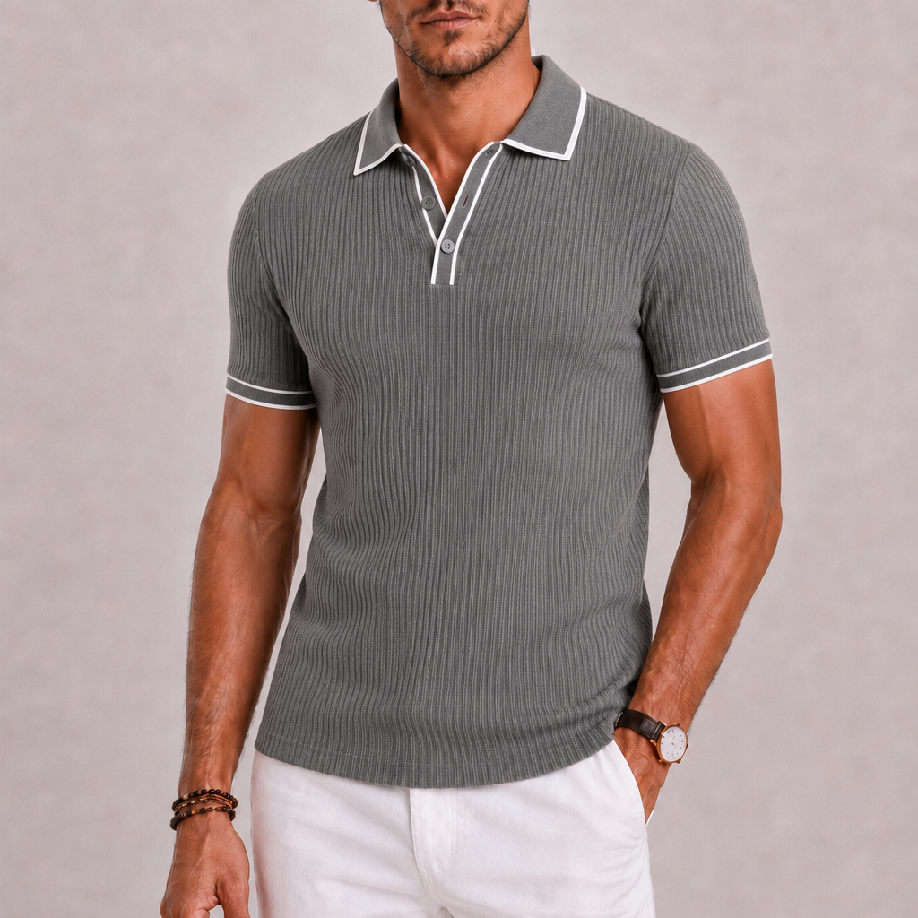 Celvoir | Polo Homme à Texture Côtelée