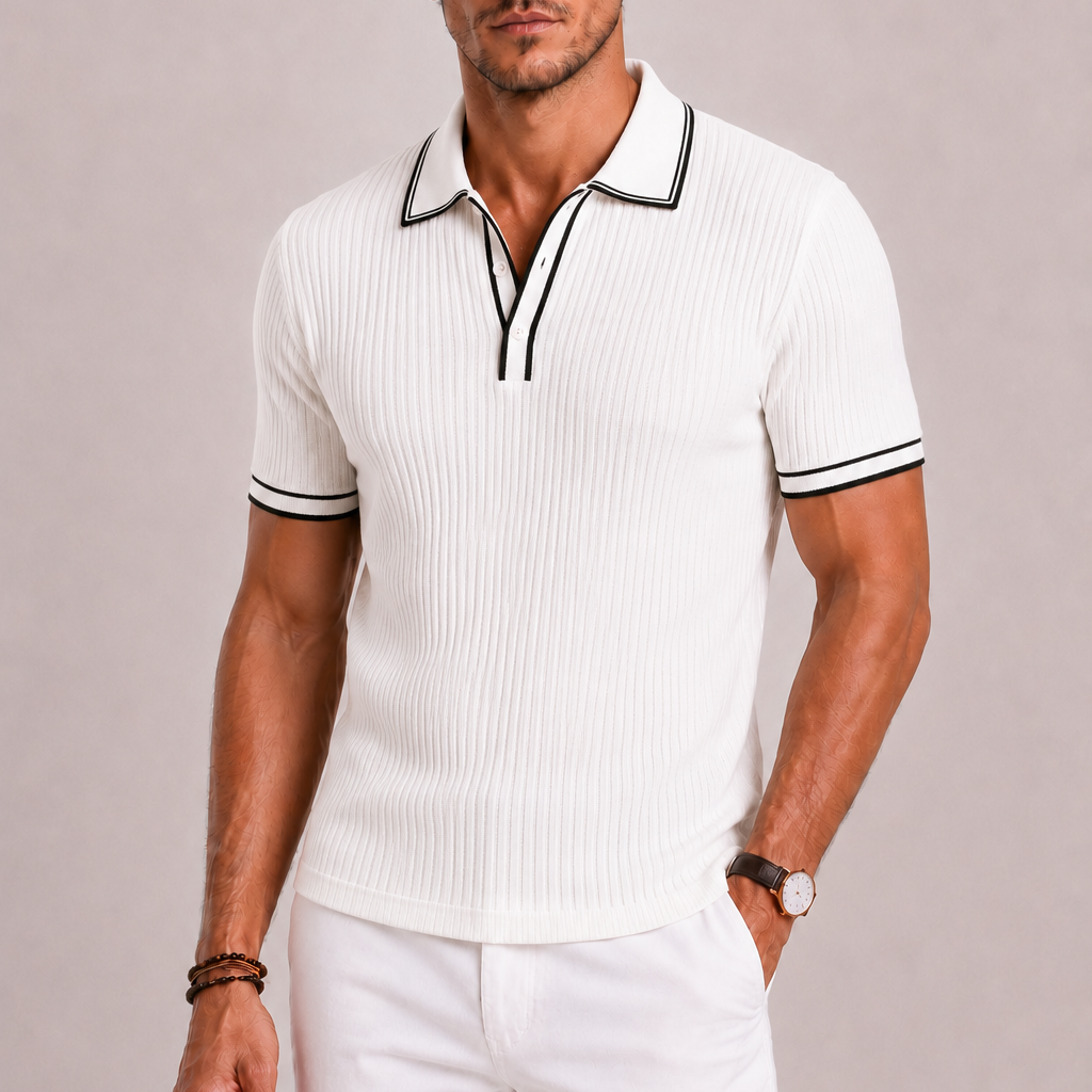 Celvoir | Polo Homme à Texture Côtelée