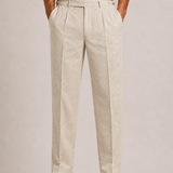 Celvoir | Pantalon En Lin Homme À Double Pli