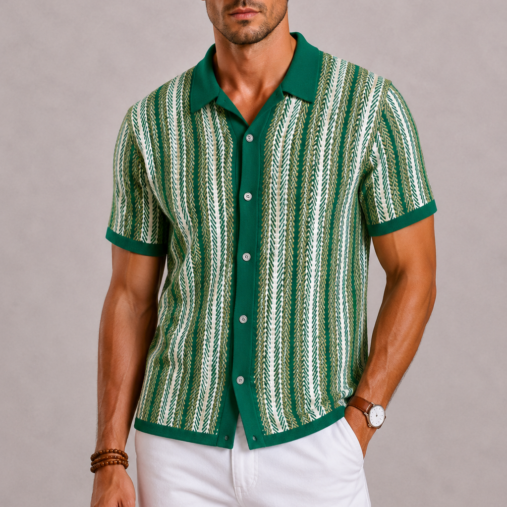 Celvoir | Polo Tricoté Homme À Rayures Verticales