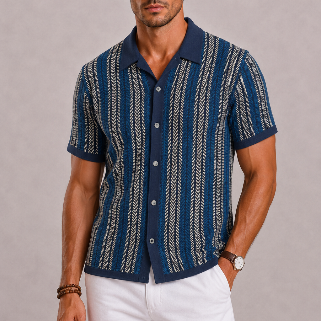 Celvoir | Polo Tricoté Homme À Rayures Verticales