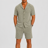 Celvoir | Ensemble Chemise Jacquard Avec Short Pour Hommes