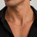 Collier Doré À Pierres Multicolores Pour Hommes